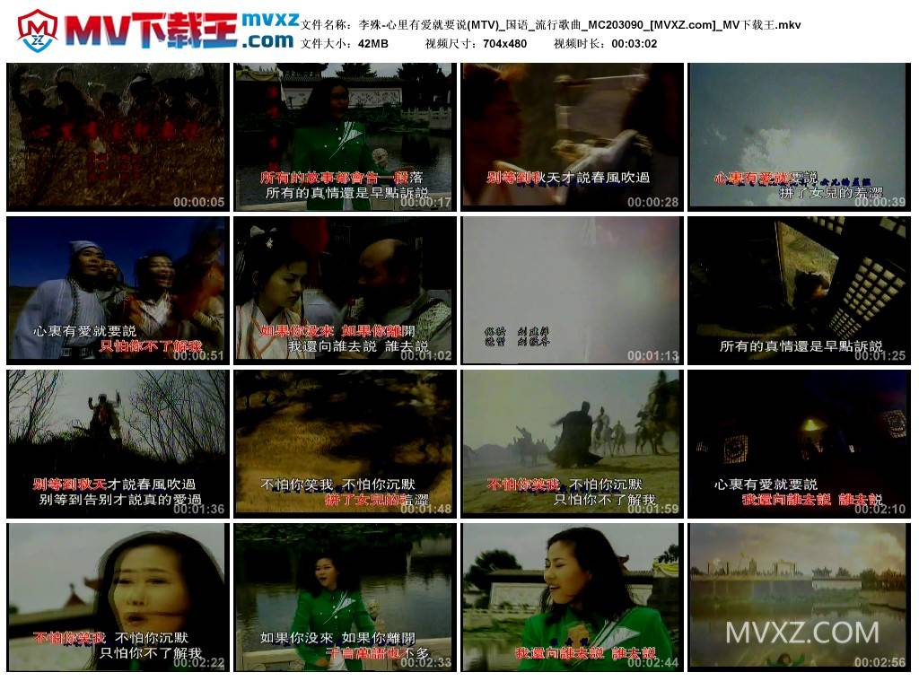 李殊-心里有爱就要说(MTV)_国语_流行歌曲_MC203090